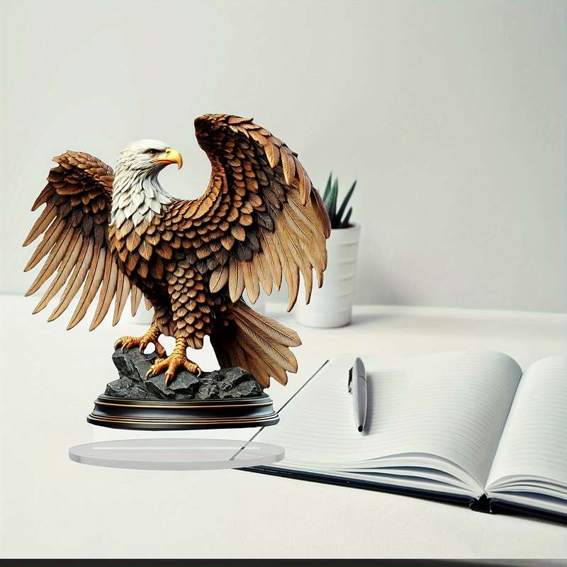 1pc 2D Flat  A  Acrylic Tabletop Decoration of an Elegant Eagle Featuring a Stand a Vintage-Sty