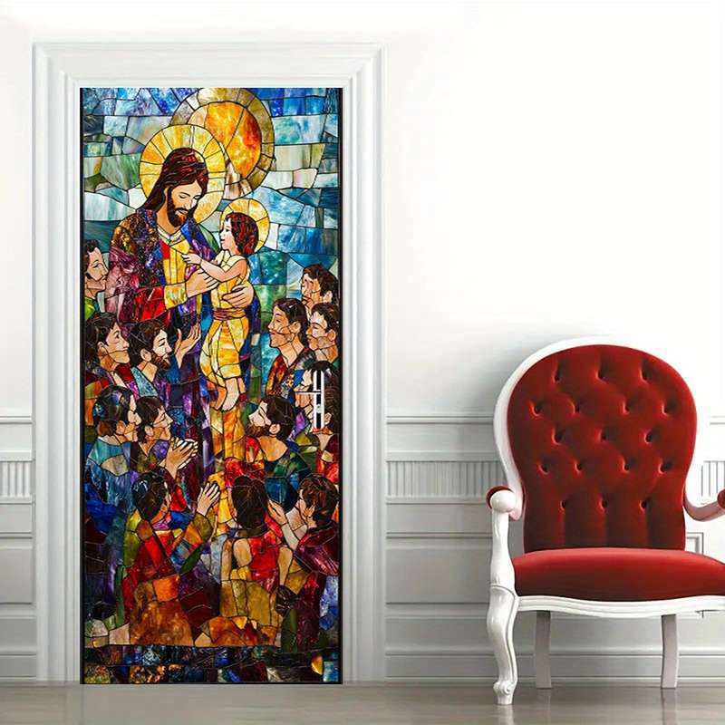 1pc 95.0x209.8cm Jesus Christian Themed Stickers