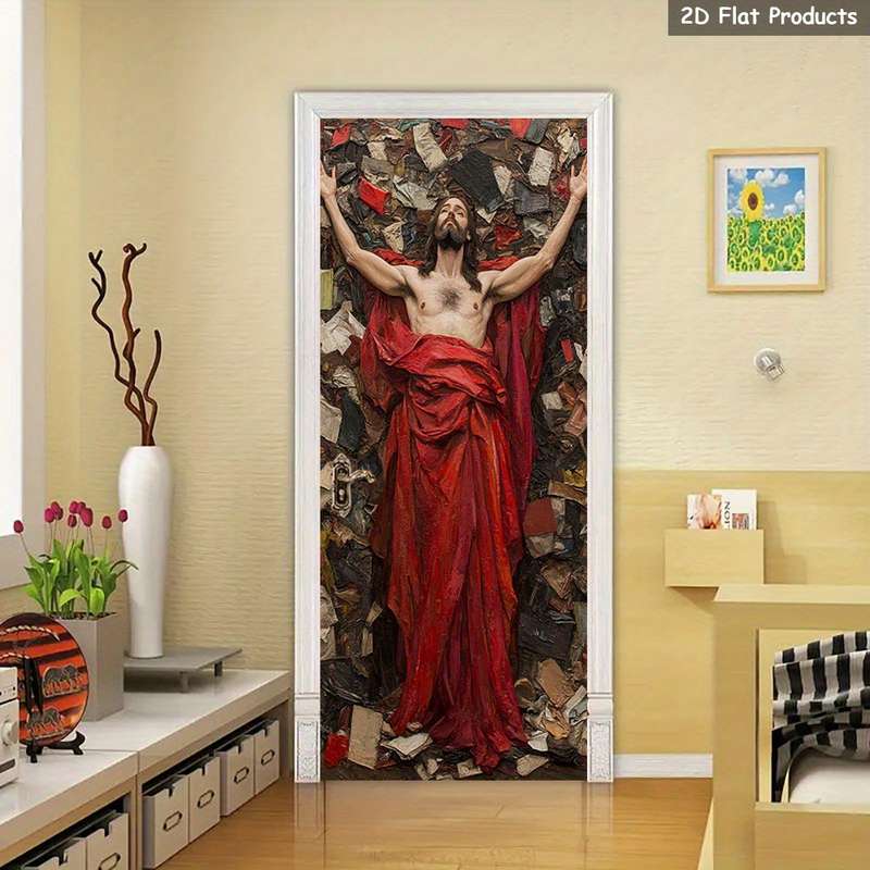 1pc 95.0x214.88cm Jesus Christian Themed Stickers