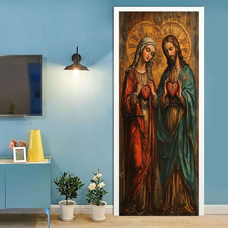 1pc 95.0x209.8cm Jesus Christian Themed Stickers