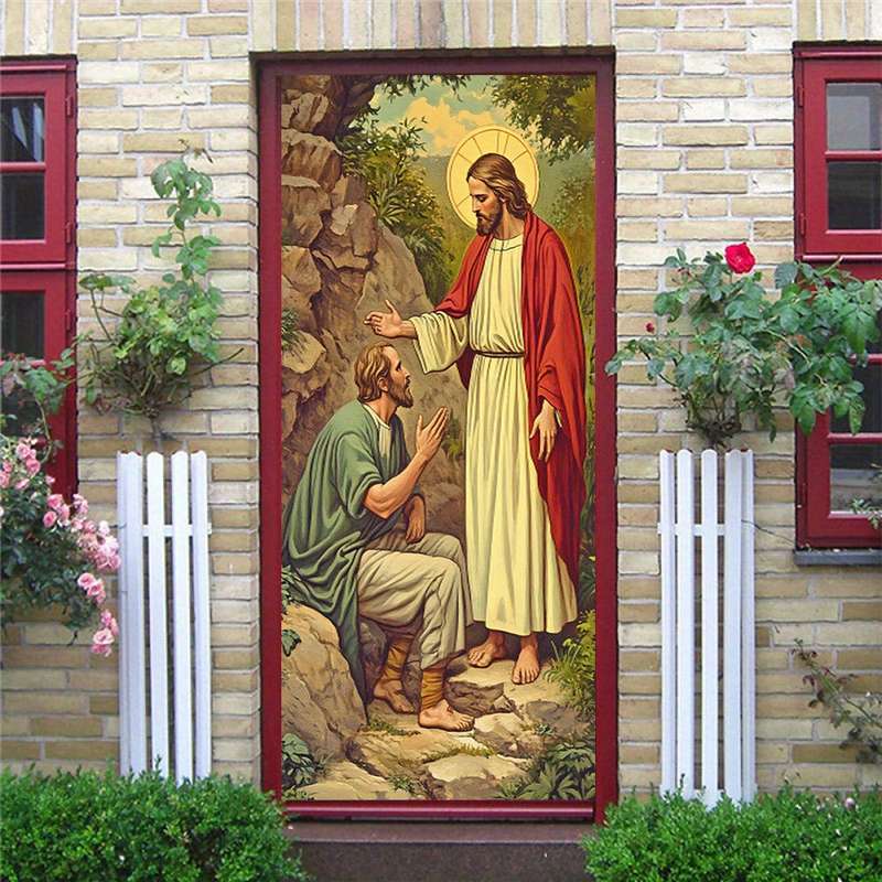 1pc 95.0x214.88cm Jesus Christian Themed Stickers