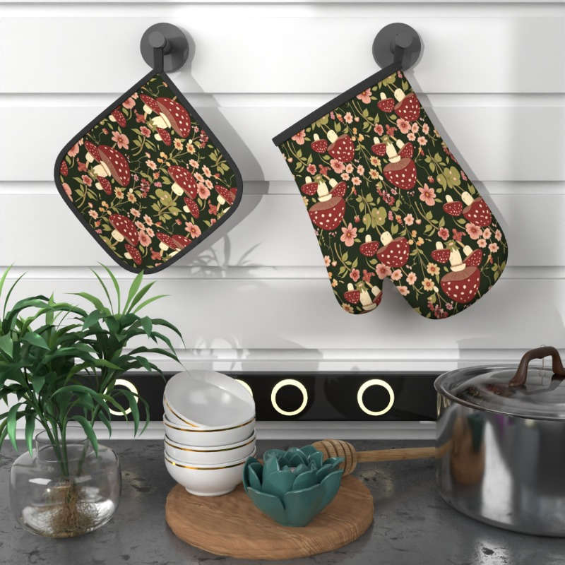 2pcs 26.92x17.02 cm Heat Resistant Oven Mitts And Potholders