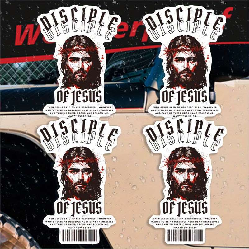 4Pcs Jesus Christian Themed Stickers
