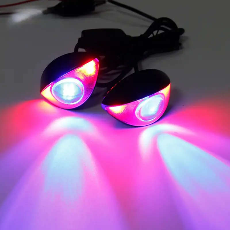 2pcs 12V Red Blue Mini Driving Light LED Eagle Eye Lights with Controller Daytime Running Light