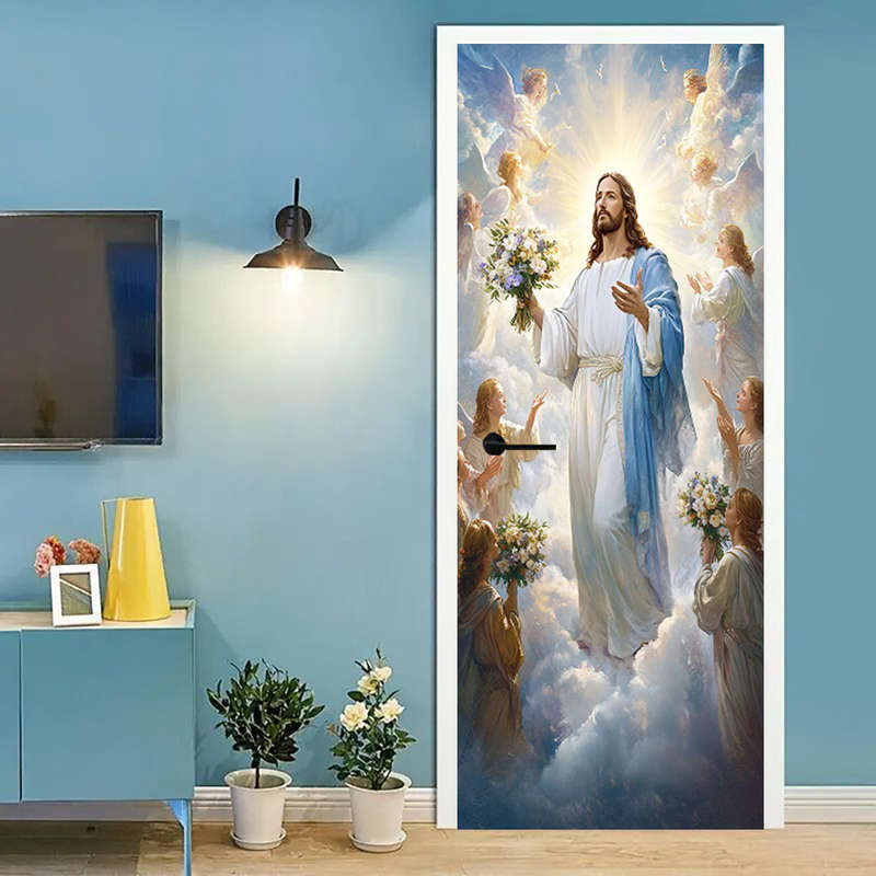 1pc 95.0x214.88cm Jesus Christian Themed Stickers
