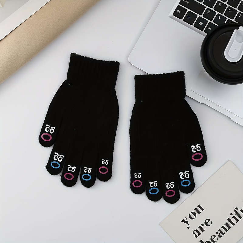 1 Pair Grey Warm Gloves