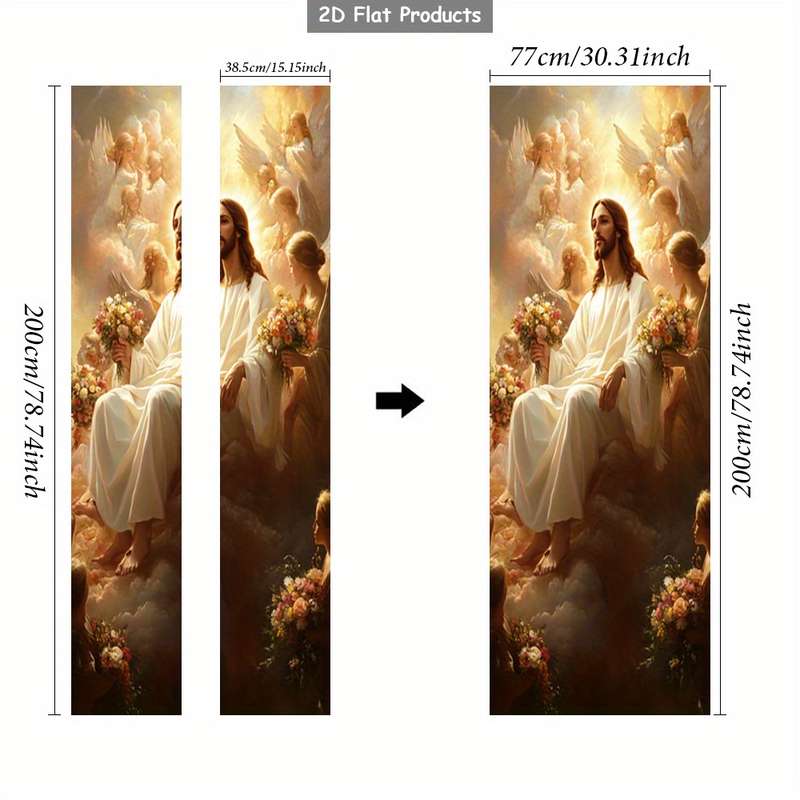 1pc 95.0x209.8cm Jesus Christian Themed Stickers