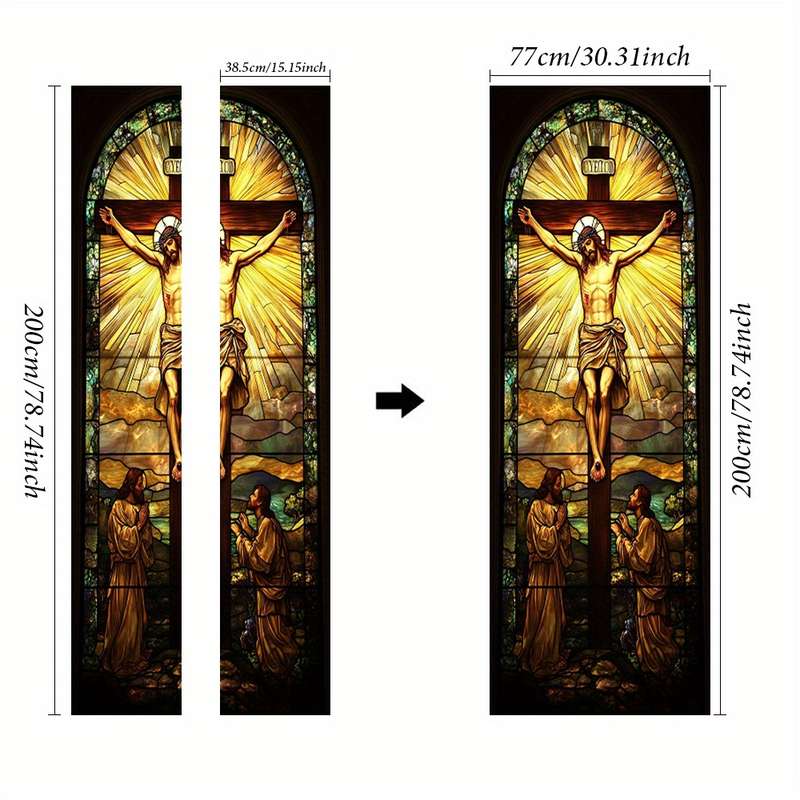 1pc 95.0x214.88cm Jesus Christian Themed Stickers