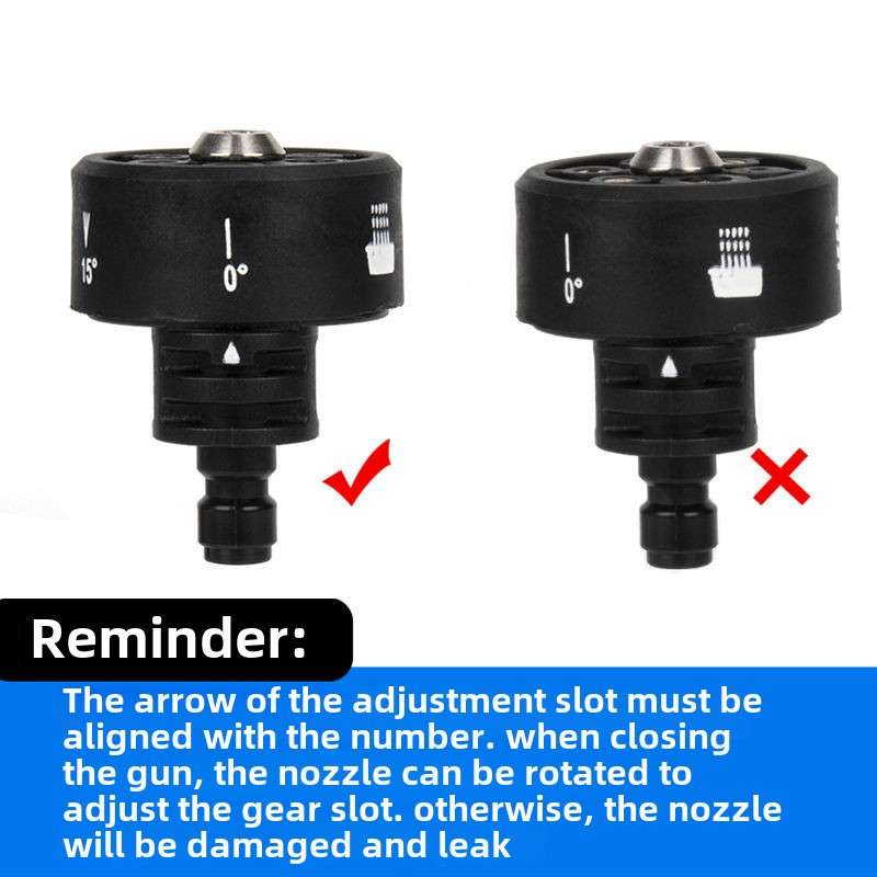 1Pc Black 6In1 High Pressure Water Gun Car Wash Gun Accessories