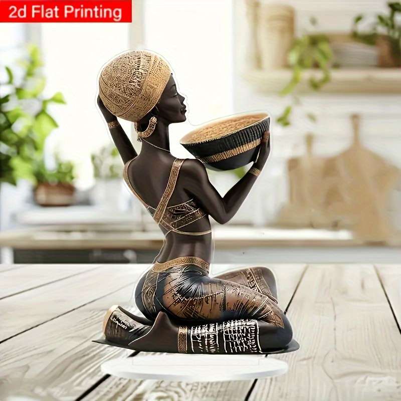 1pc 2D Flat  Elegant Bohemian  Acrylic Tabletop Decor Vintage Style Desktop Ornament with Intri