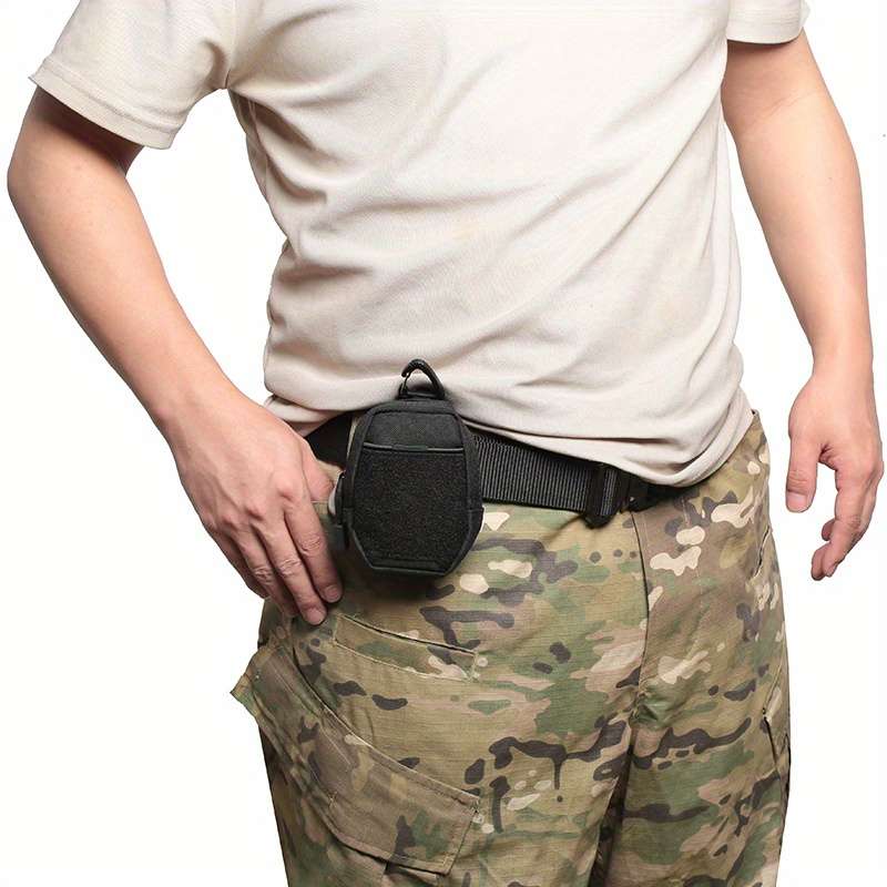 1pc Tactical Waist Pack Polyester EDC Utility Pouch Running Fanny Pack with Card Holder Earphone