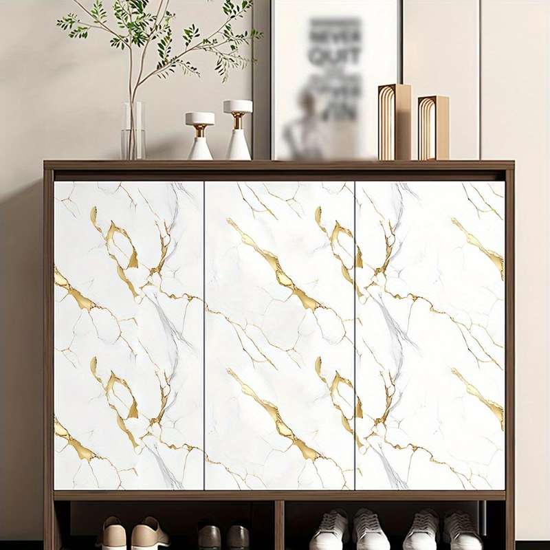 1PC Wall StickersWhite Golden Pattern40cmX100cm