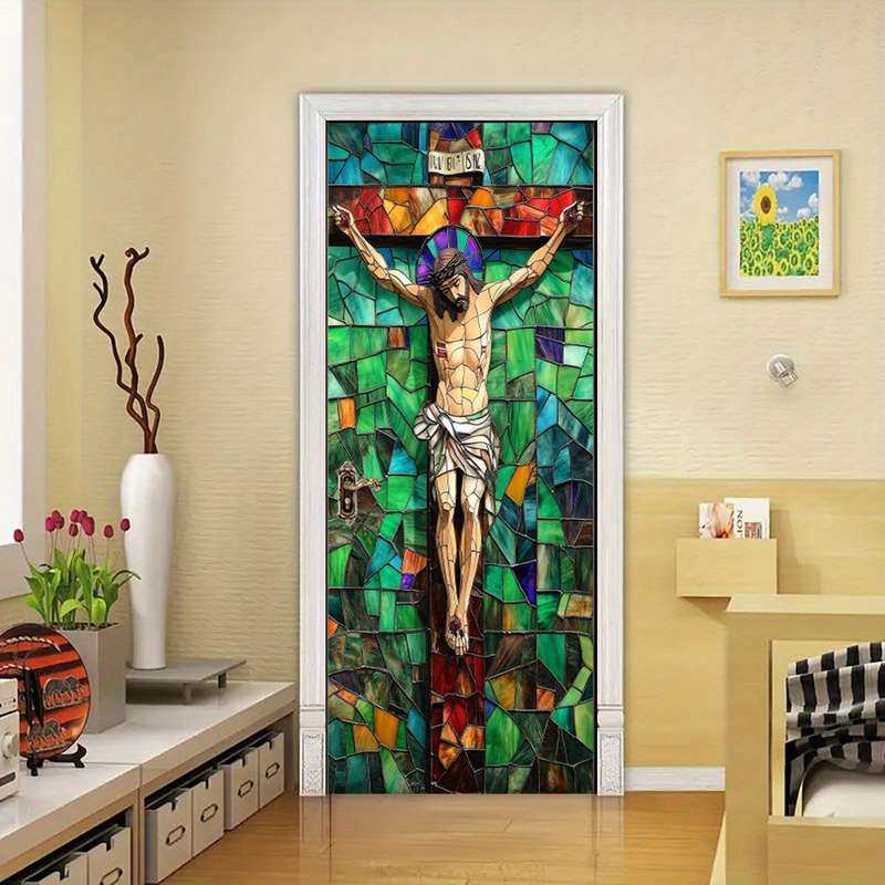 1pc 95.0x209.8cm Jesus Christian Themed Stickers