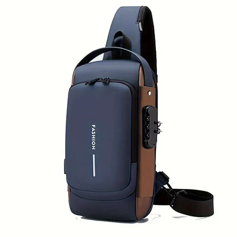 1 Piece Men's Anti-Theft Combination Lock Chest Bag