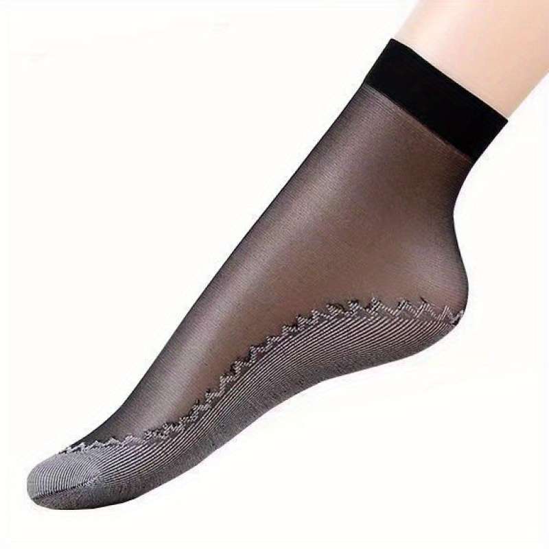 5 Pairs Coffee Color One Size High Elastic Socks