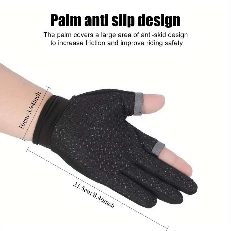 1 Pair Black Outdoor Sports Gloves