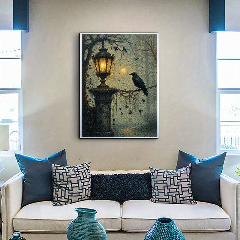 1000pcs Raven Lantern Paper Puzzle Large Adult Jigsaw Toy with Waterproof Scrat