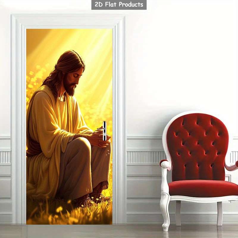 1pc 95.0x214.88cm Jesus Christian Themed Stickers