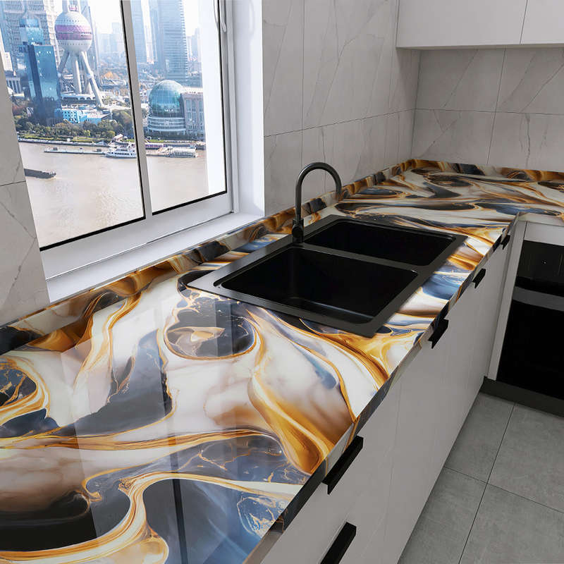 1PC Wall Stickers60 x 300 cm   23.62 x 118.11 ingreen Artificial Jade Gilded