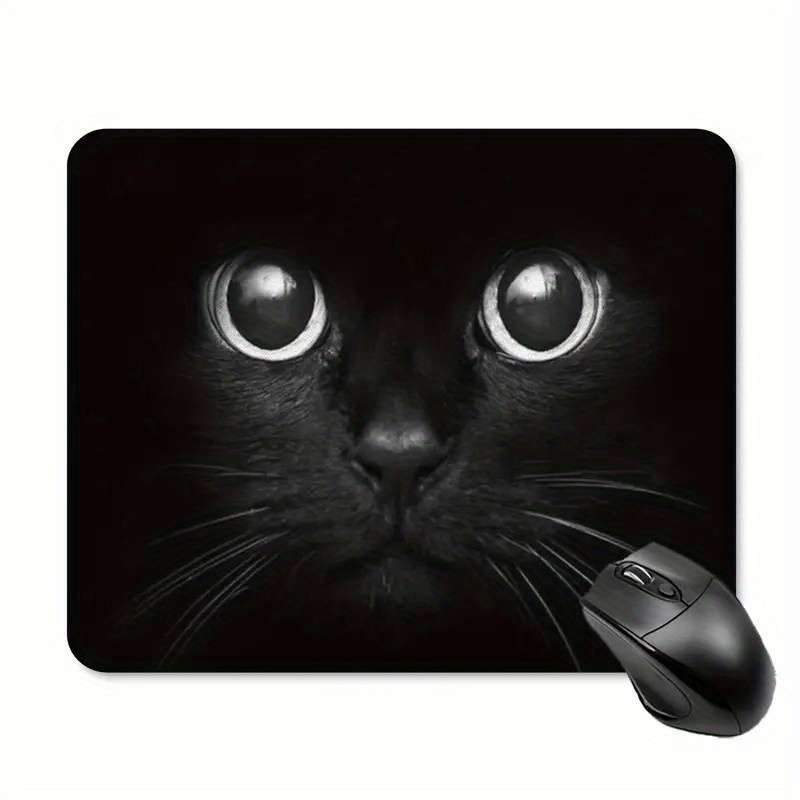 1pc Black Cat Abstract Art Mouse Pad Small Non-Slip Desk Mat for Gaming Office