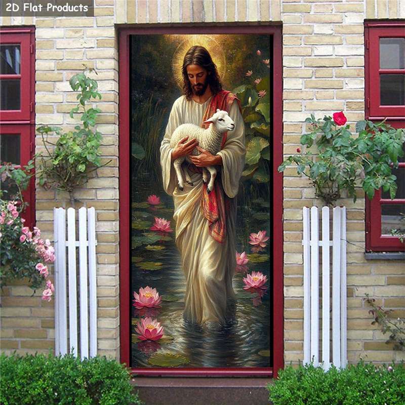 1pc 95.0x214.88cm Jesus Christian Themed Stickers