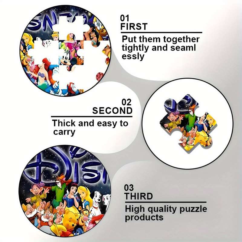 1000pcs Wooden Jigsaw Puzzle 75.01cm x 50.01cm Colorful Cartoon Characters Rela