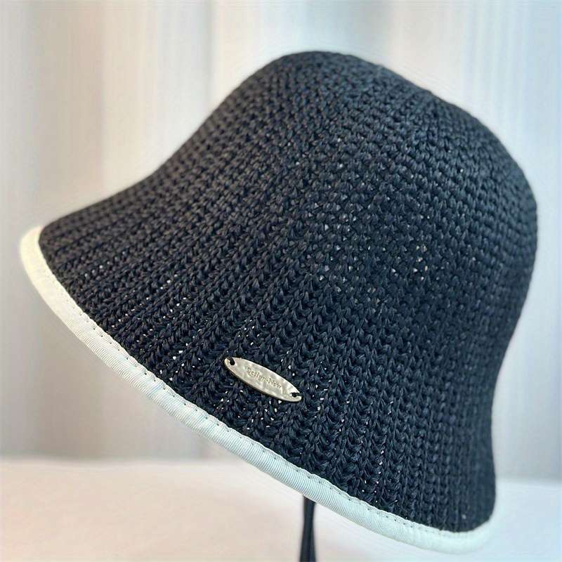 1pc New Japanese Style Men's and Women's Spring Summer Simple Color-Blocking Edge Trim Bucket Hat C