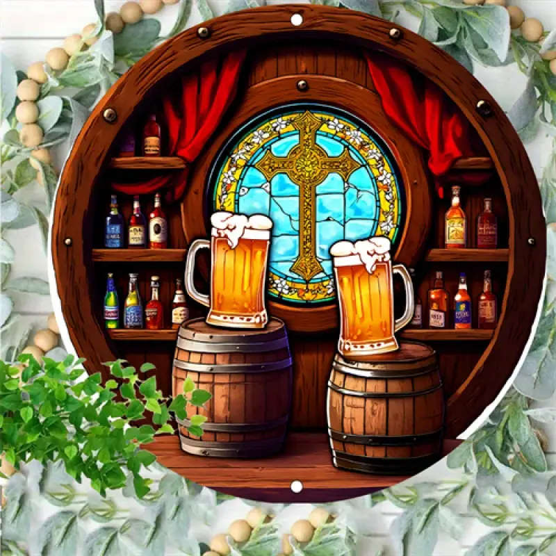 A Round Beer Decorative Sign