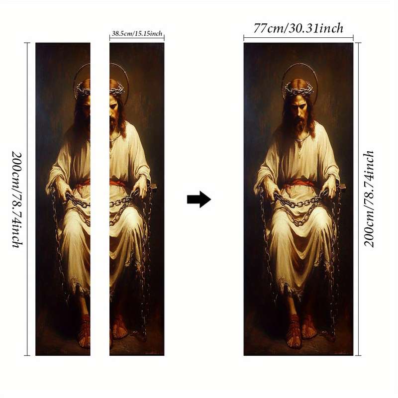 1pc 95.0x214.88cm Jesus Christian Themed Stickers
