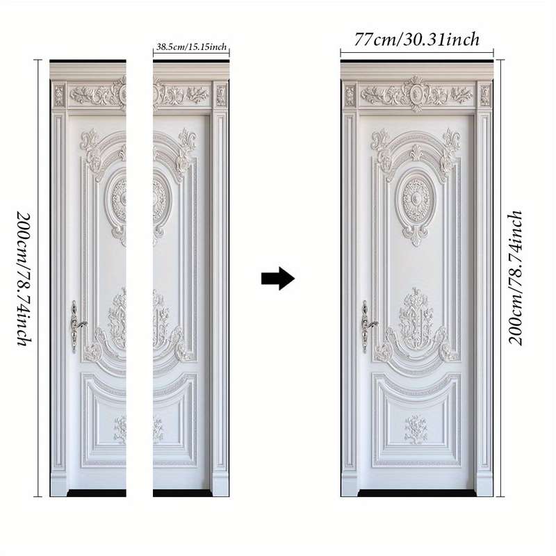 1Pc 76.96x199.9cm Door Window Sticker
