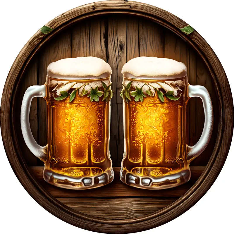A Round Beer Decorative Sign