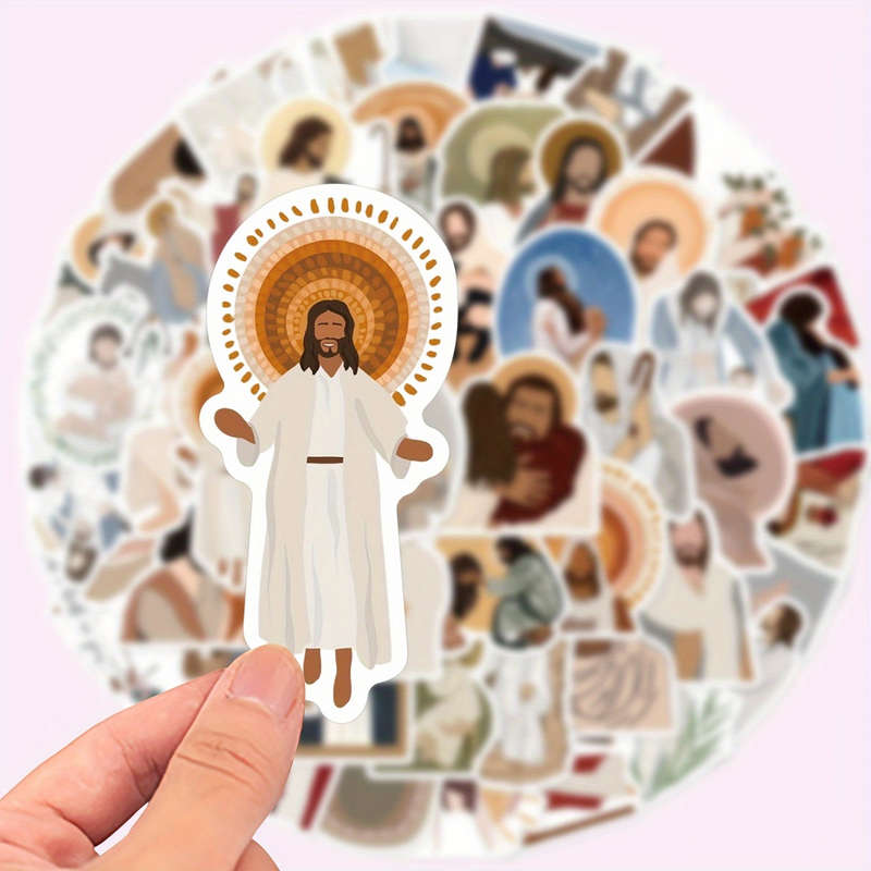 1pc MultiColor Jesus Christian Themed Stickers