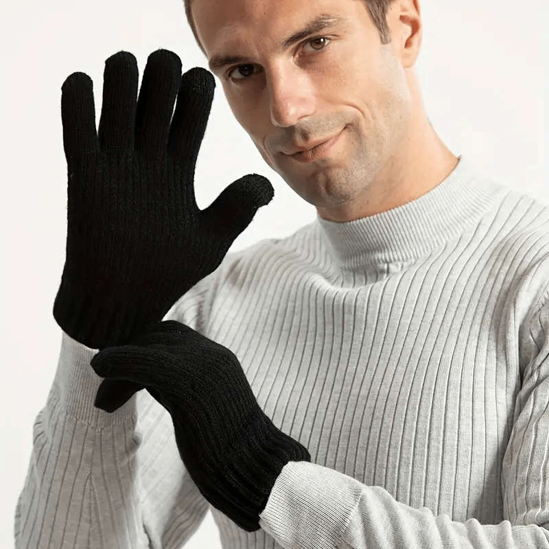1 Pair Light Gray Warm Gloves