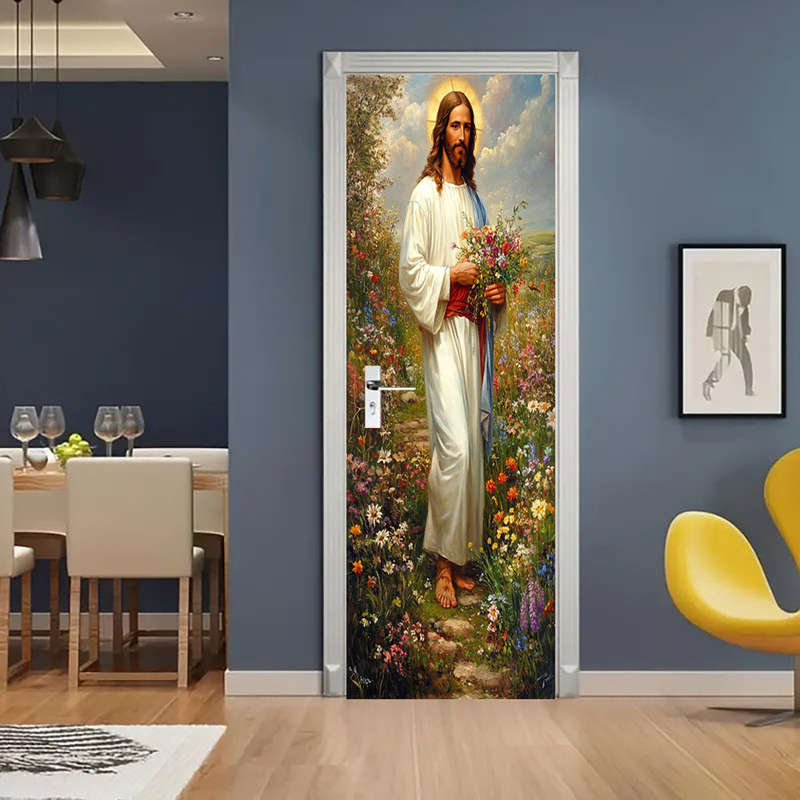 1pc 95.0x214.88cm Jesus Christian Themed Stickers