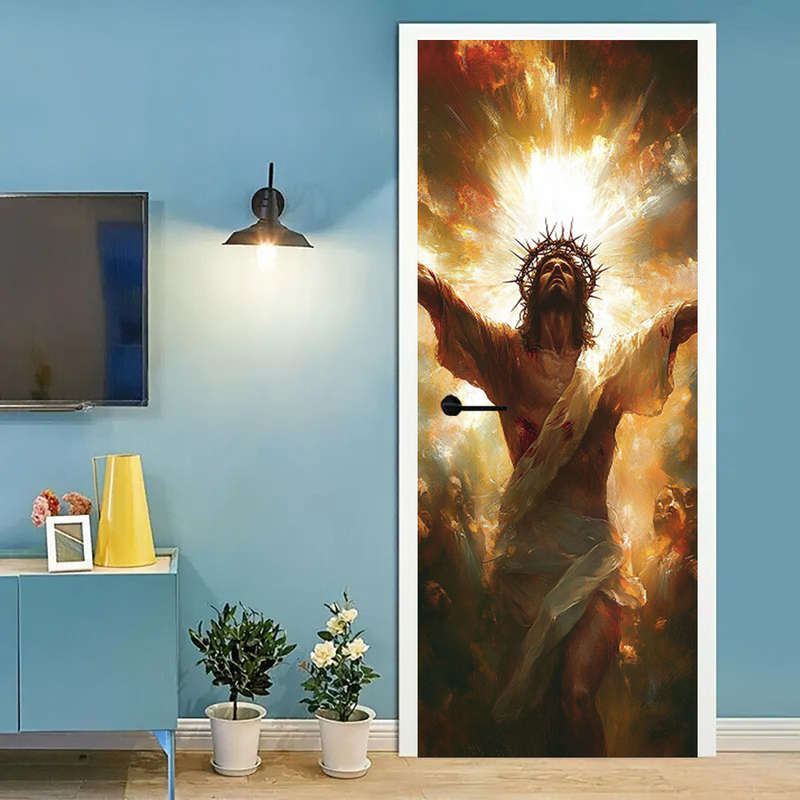 1pc 95.0x214.88cm Jesus Christian Themed Stickers