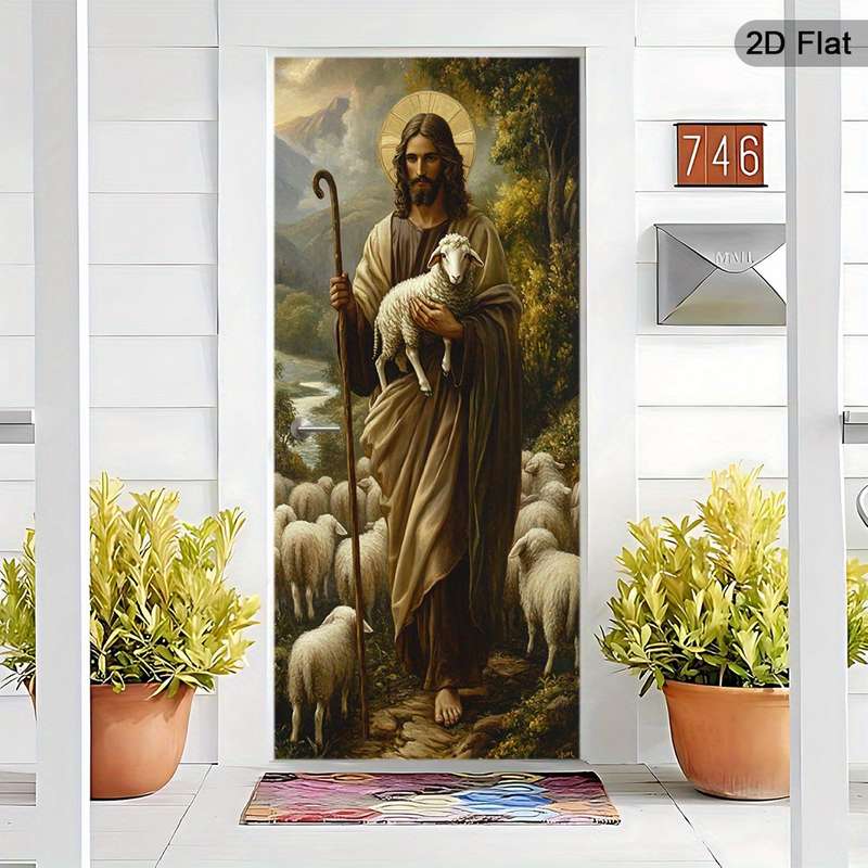 1pc 30.3x78.7 inches   77x200 cm   Jesus Christian Themed Stickers