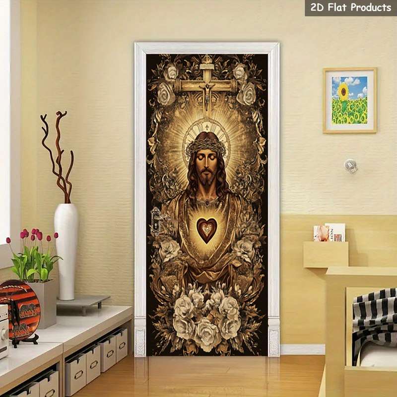 1pc 95.0x209.8cm Jesus Christian Themed Stickers
