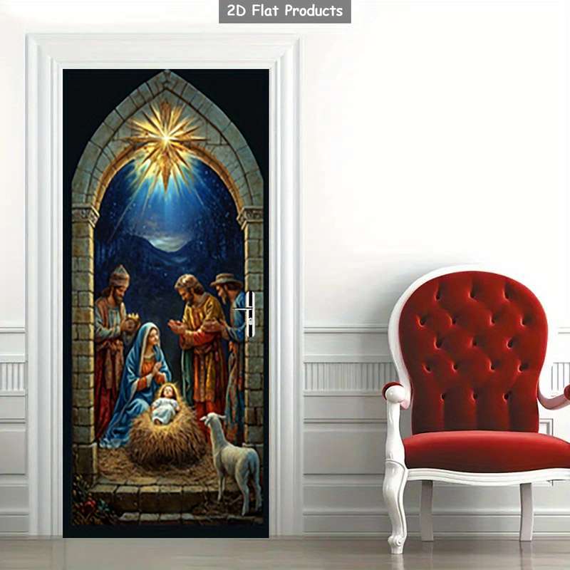 1pc 95.0x209.8cm Jesus Christian Themed Stickers
