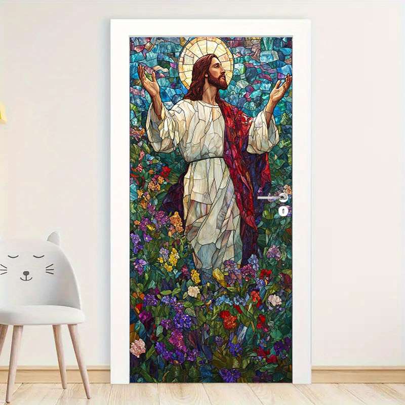 1pc 95.0x214.88cm Jesus Christian Themed Stickers