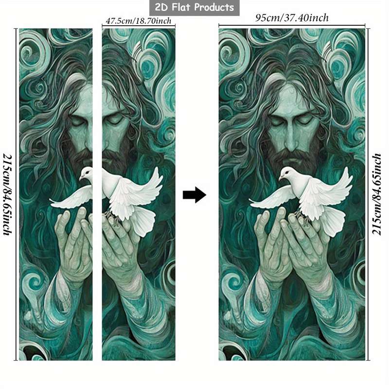 1pc 95.0x209.8cm Jesus Christian Themed Stickers