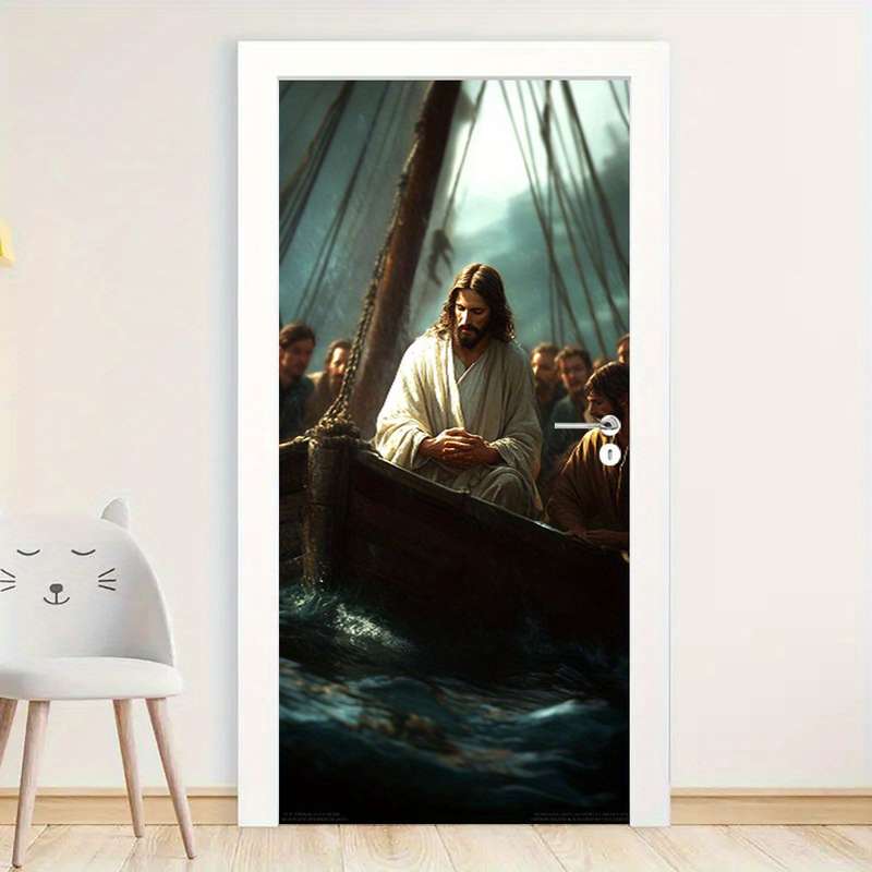 1pc 95.0x214.88cm Jesus Christian Themed Stickers