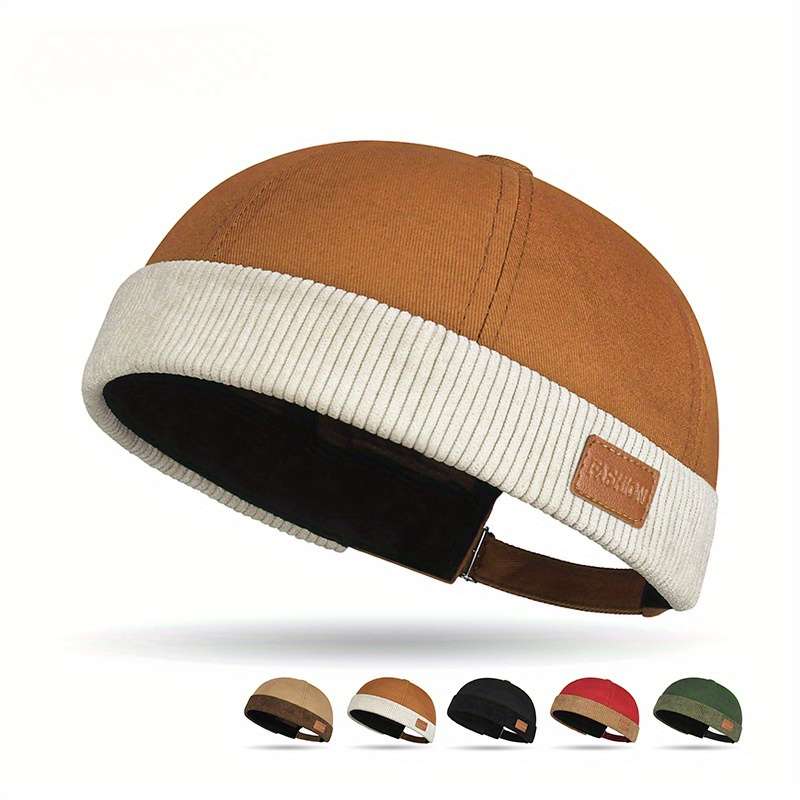 1pc Unisex Japanese Harajuku Style Color Block Cap Trendy Hipster Sailor Hat 100% Polyester Woven