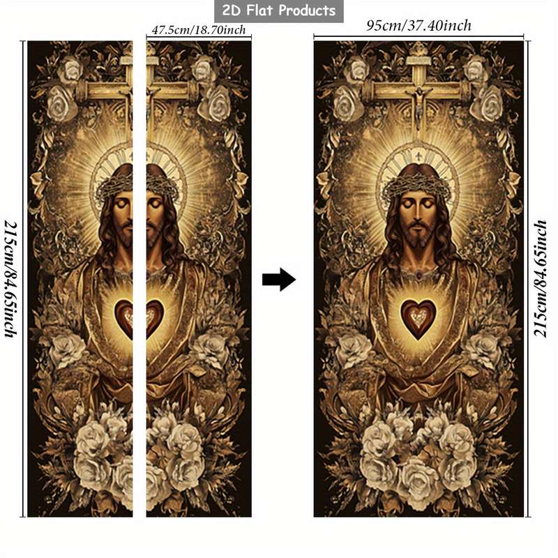 1pc 95.0x209.8cm Jesus Christian Themed Stickers