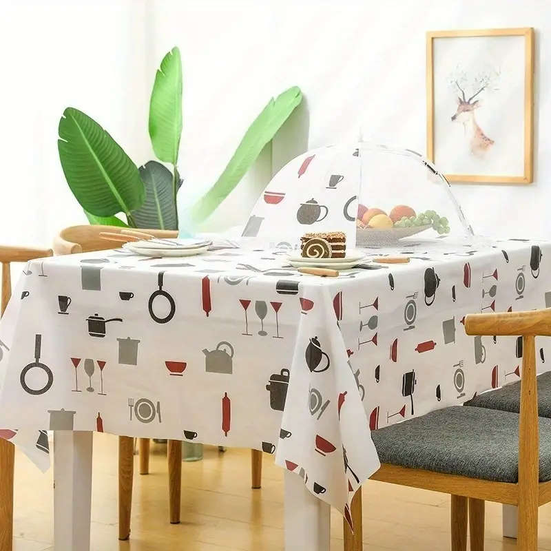 Grid Pattern Pvc Tablecloth