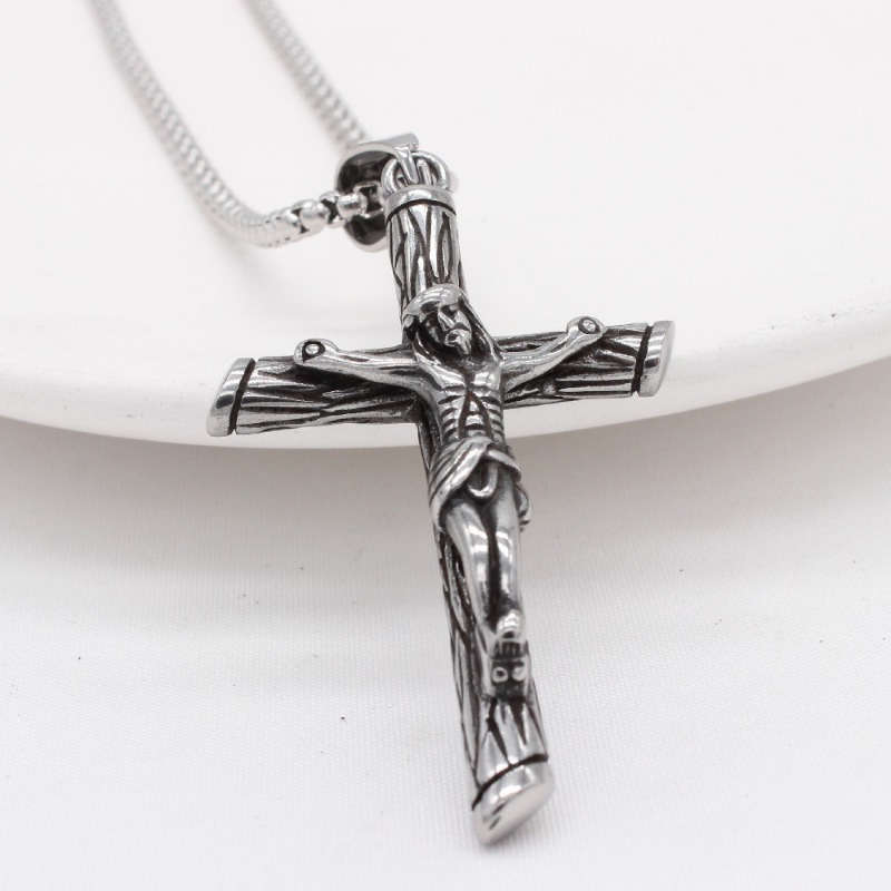 1 Piece Cross Charm Add Pearl Chain Jesus Theme Pendant