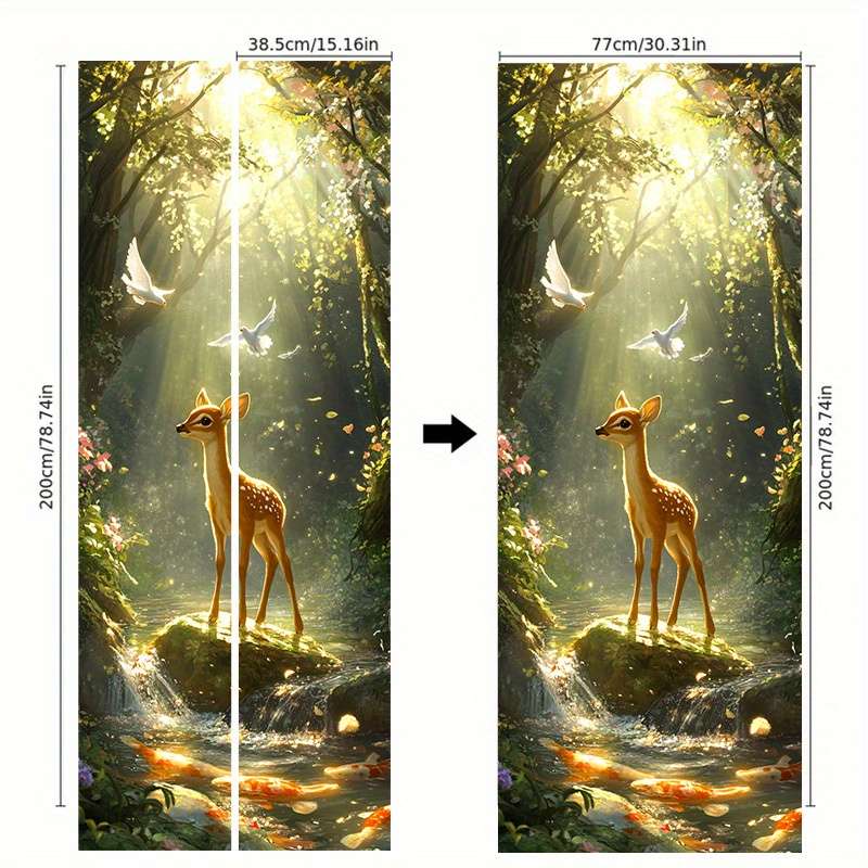 1Pc 77x200cm Door Window Sticker