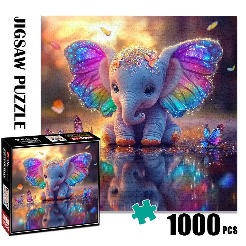 1000pcs Large Paper Jigsaw Puzzle Senior Level White Color Rectangle Shape Water-