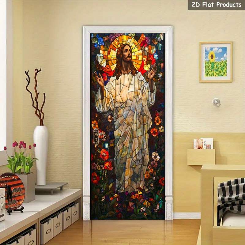1pc 95.0x209.8cm Jesus Christian Themed Stickers