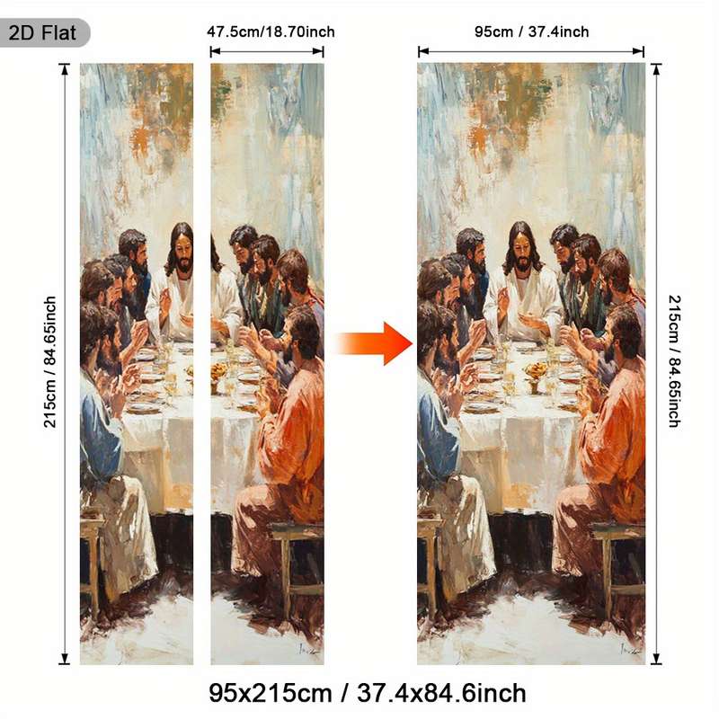 1pc 30.3x78.7 inches   77x200 cm   Jesus Christian Themed Stickers