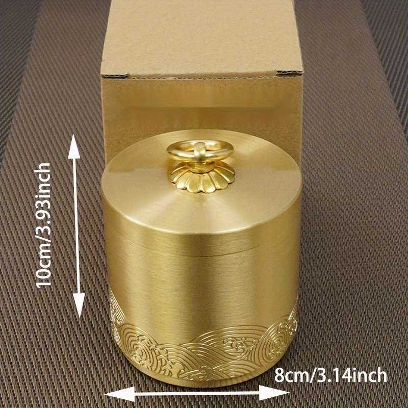 1pc Brass Ashtray with Lid Pure Copper Creative Design to Prevent Ash Flying And Smoke Odor